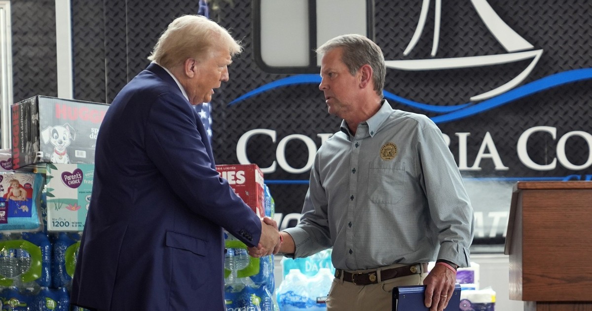 Trump joins Georgia Gov. Kemp at briefing on Hurricane Helene damage