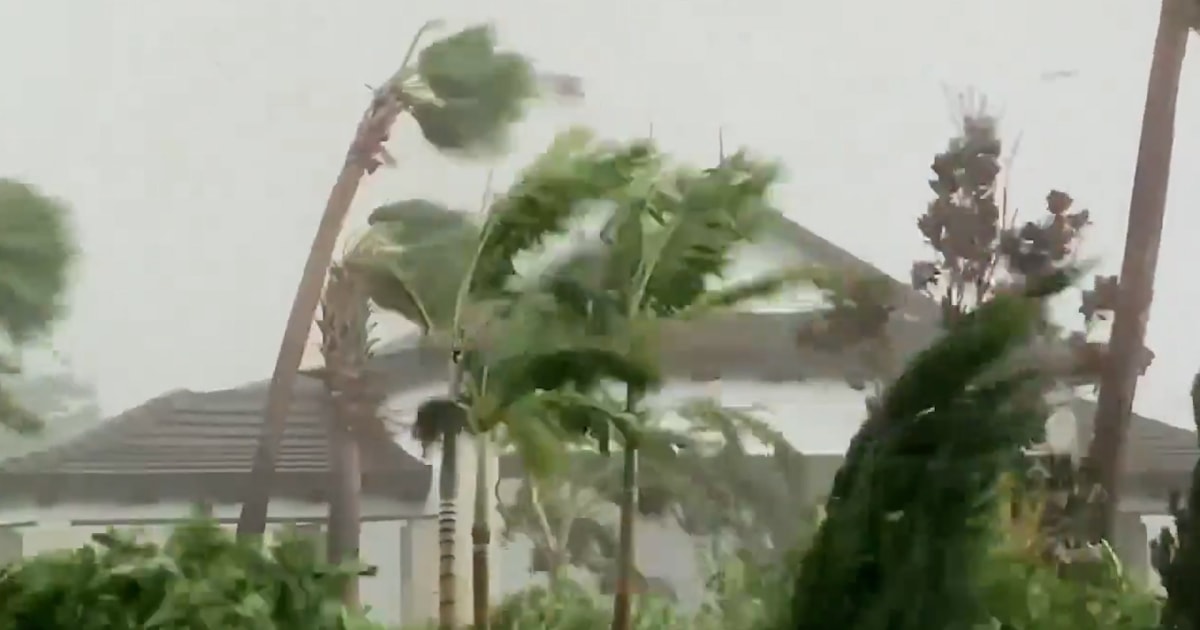 Hurricane Milton winds smash windows in West Palm Beach