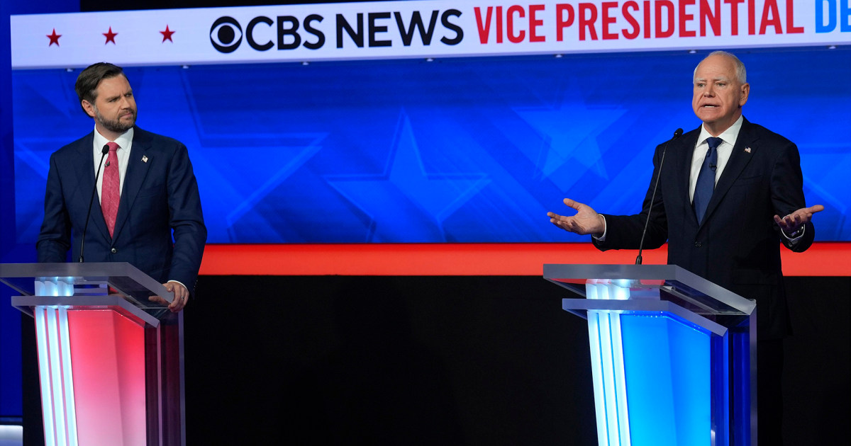 Watch the vice presidential debate between Vance and Walz in 3 minutes