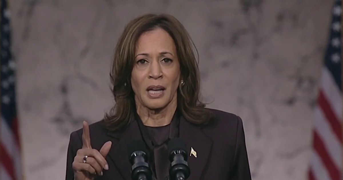 Harris delivers concession speech after losing to Trump