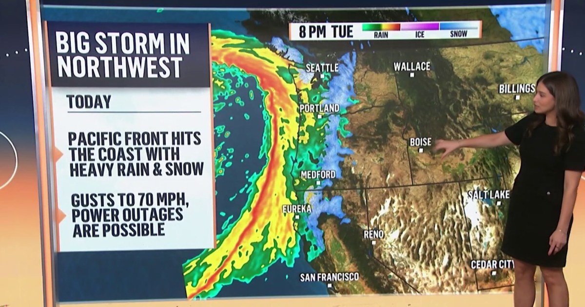 Storms in the South and East as an atmospheric river threatens West Coast