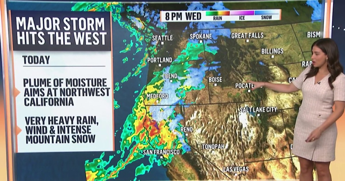 Storm systems bring rain to the Northeast and bomb cyclone to the West