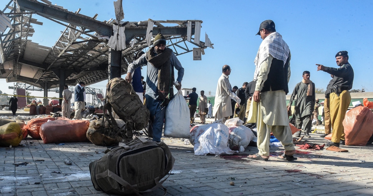 Pakistan train station rocked by deadly suicide attack caught