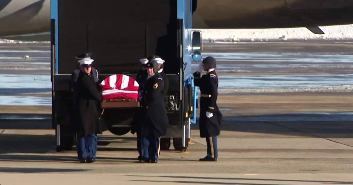 Jimmy Carter's casket arrives at Joint Base Andrews