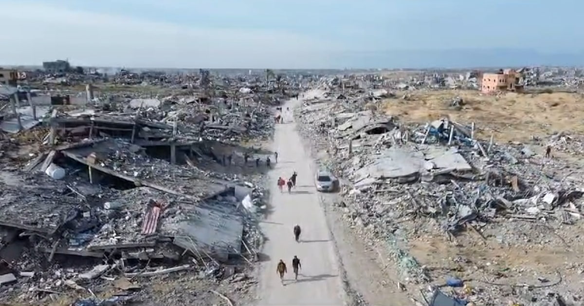 NBC News drone video captures devastation in Rafah as displaced ...