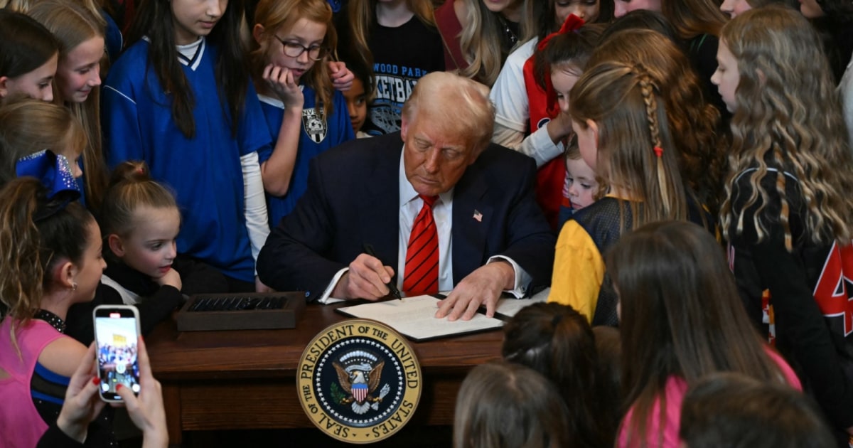 Trump signs executive order prohibiting trans athletes from women’s sports