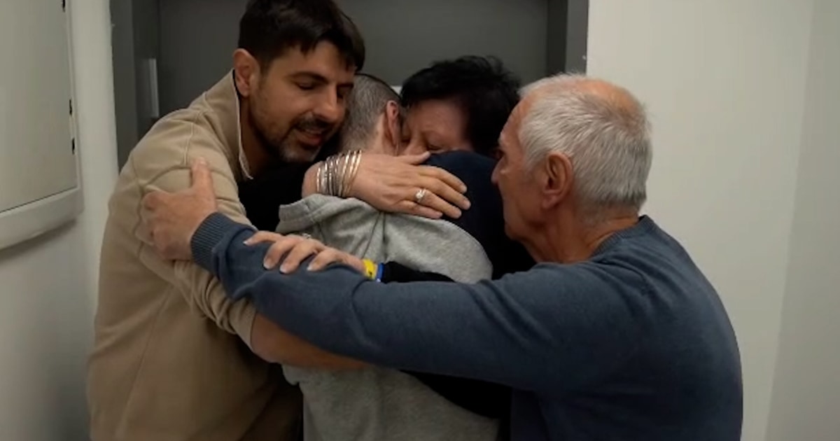 Videos show Israeli hostages reuniting with families