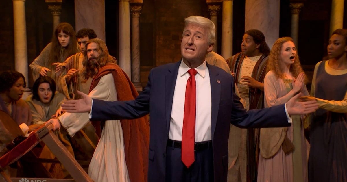 'SNL' compares Trump to Jesus punishing money collectors after stocks' historic week