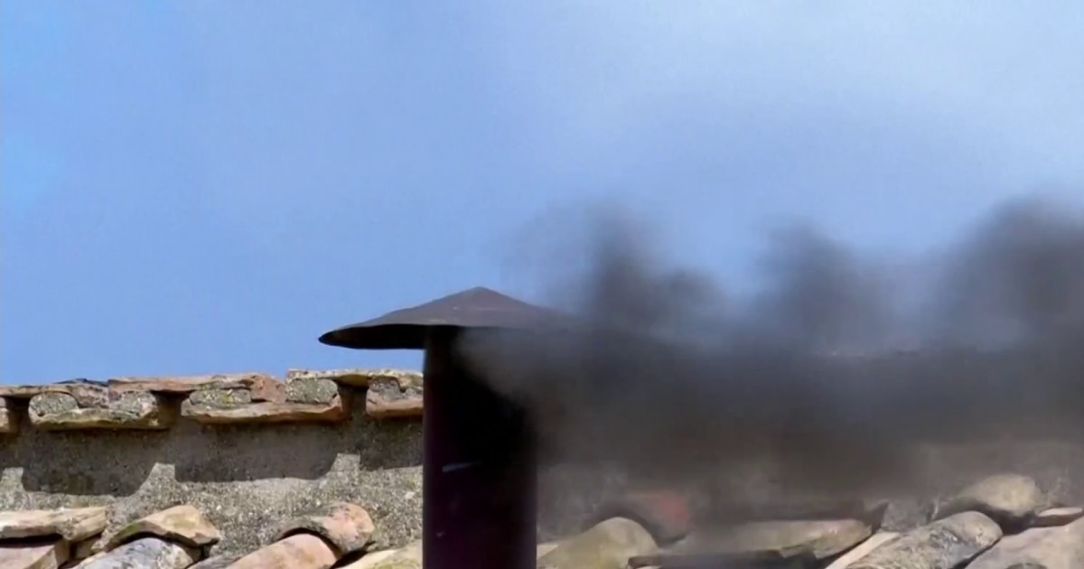 Black smoke billows as Catholic cardinals remain undecided on new pope