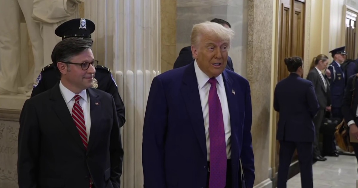 Trump meets with lawmakers to push huge spending bill