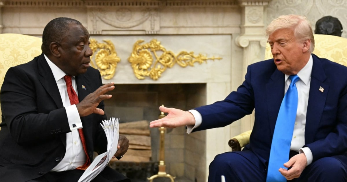 Trump accuses South Africa of white genocide in meeting with country’s president