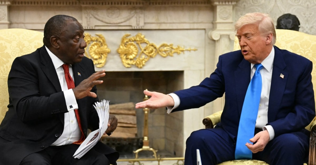 Trump accuses South Africa of 'white genocide' in meeting with country’s president