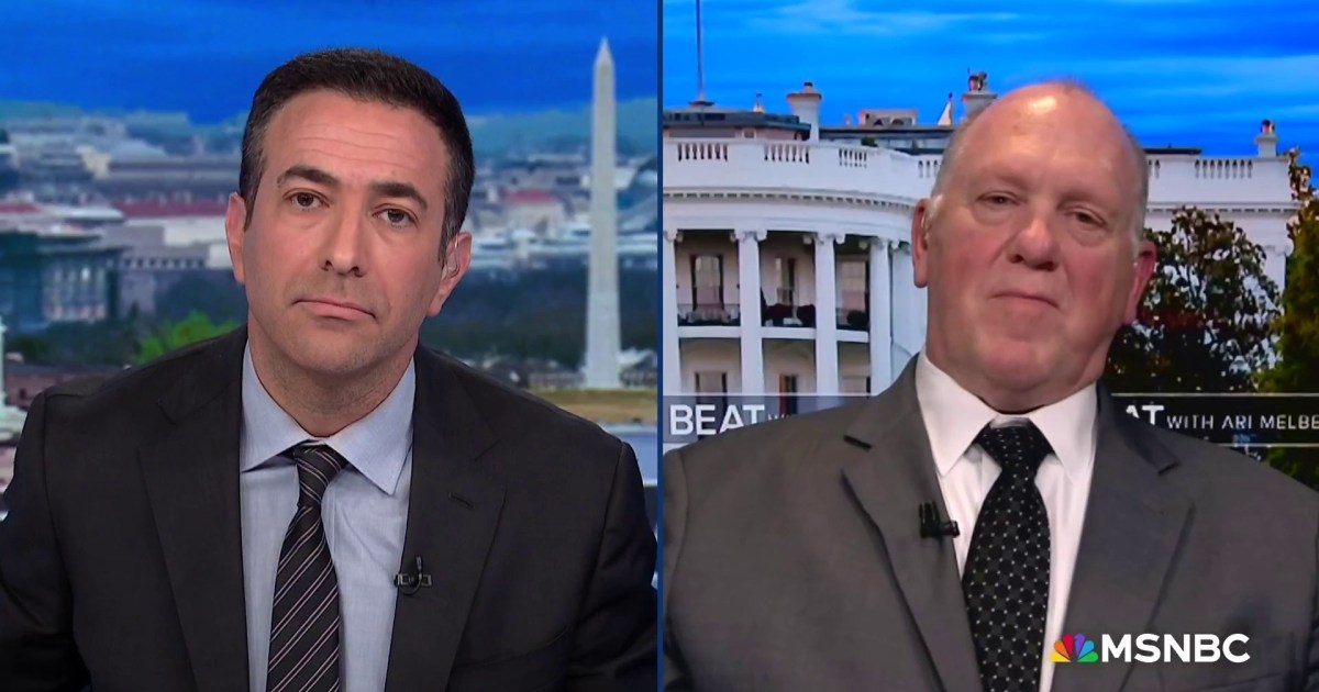 See it! Trump ‘Czar’ LIVE ON MSNBC pressed on DOJ dropping Dem Mayor’s case, ICE clash
