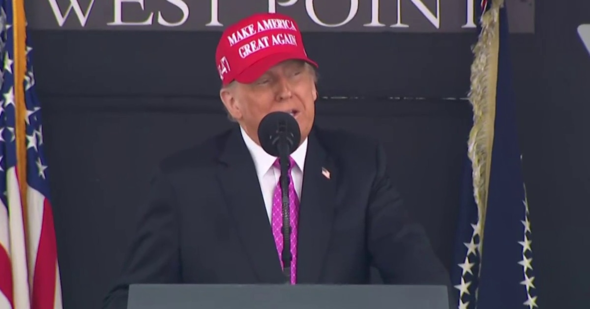 Trump highlights military record and foreign threats in West Point address