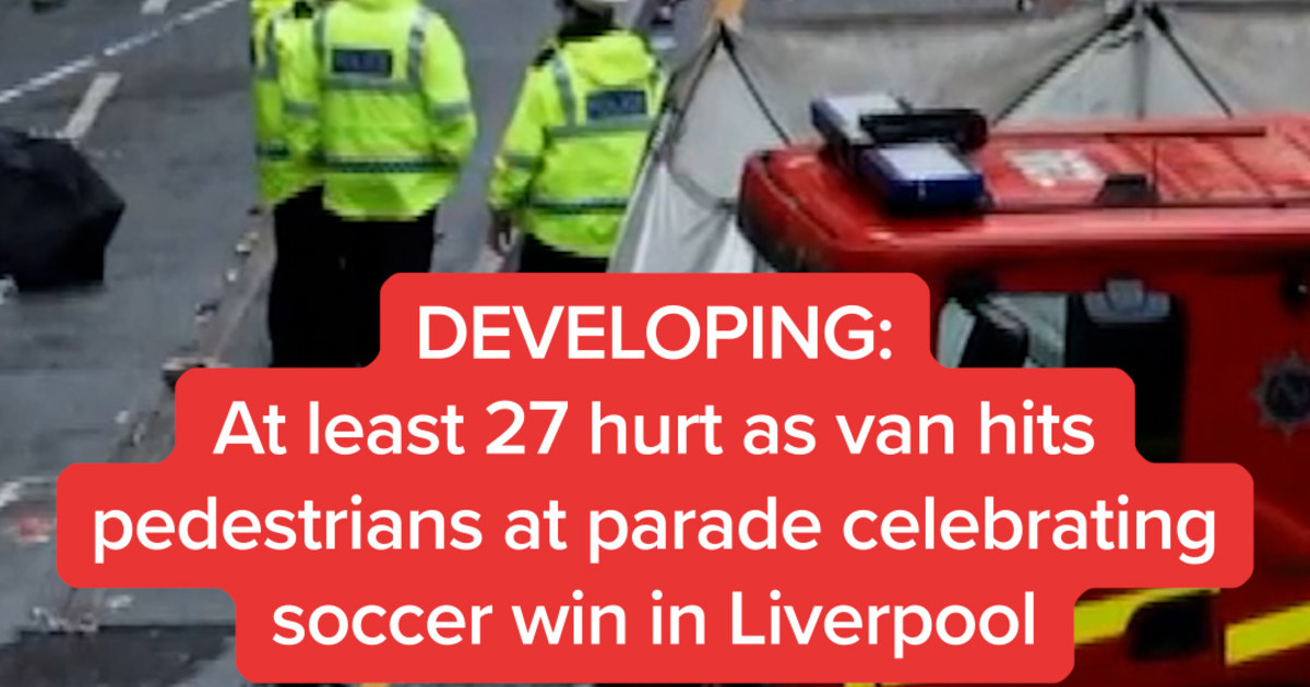 DEVELOPING: At least 27 hurt as van hits pedestrians at parade celebrating soccer win in Liverpool