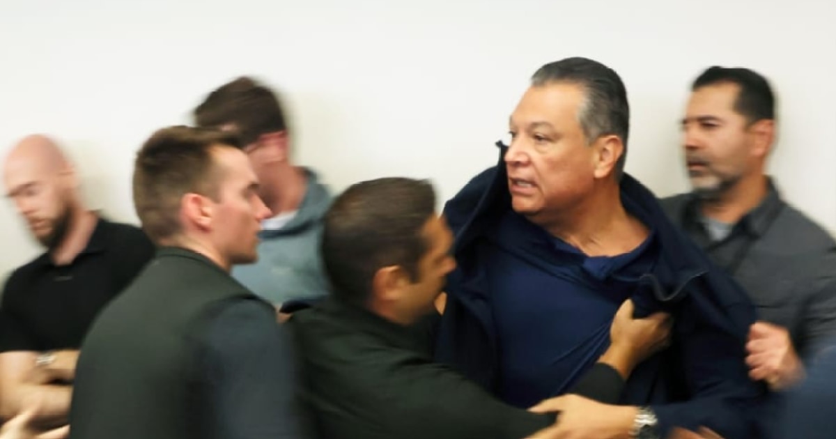 Sen. Merkley reacts to Sen. Padilla being handcuffed at Noem presser