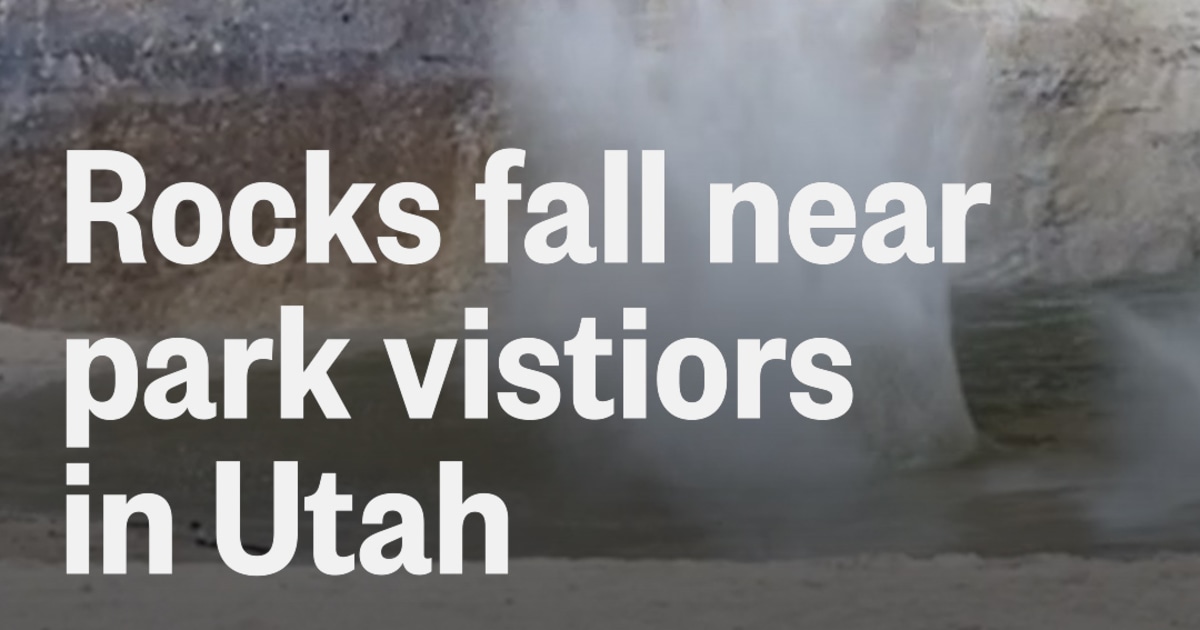 Rocks fall near park visitors in Utah