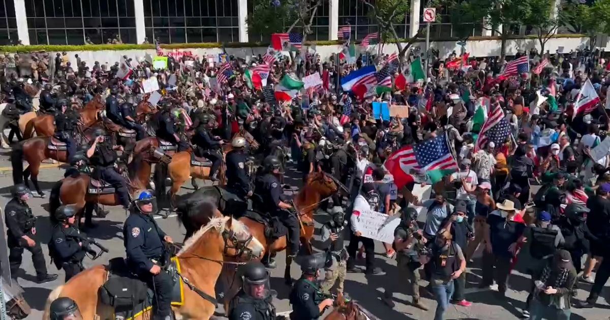 Oficiales en multitudes de retroceso a la protesta de La Ice