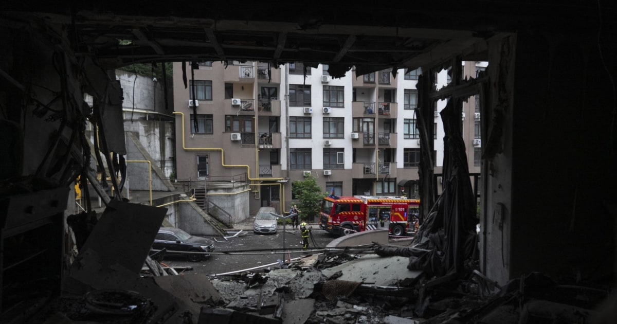 Russia launches attack on Kyiv hours before NATO allies meet on Ukraine support