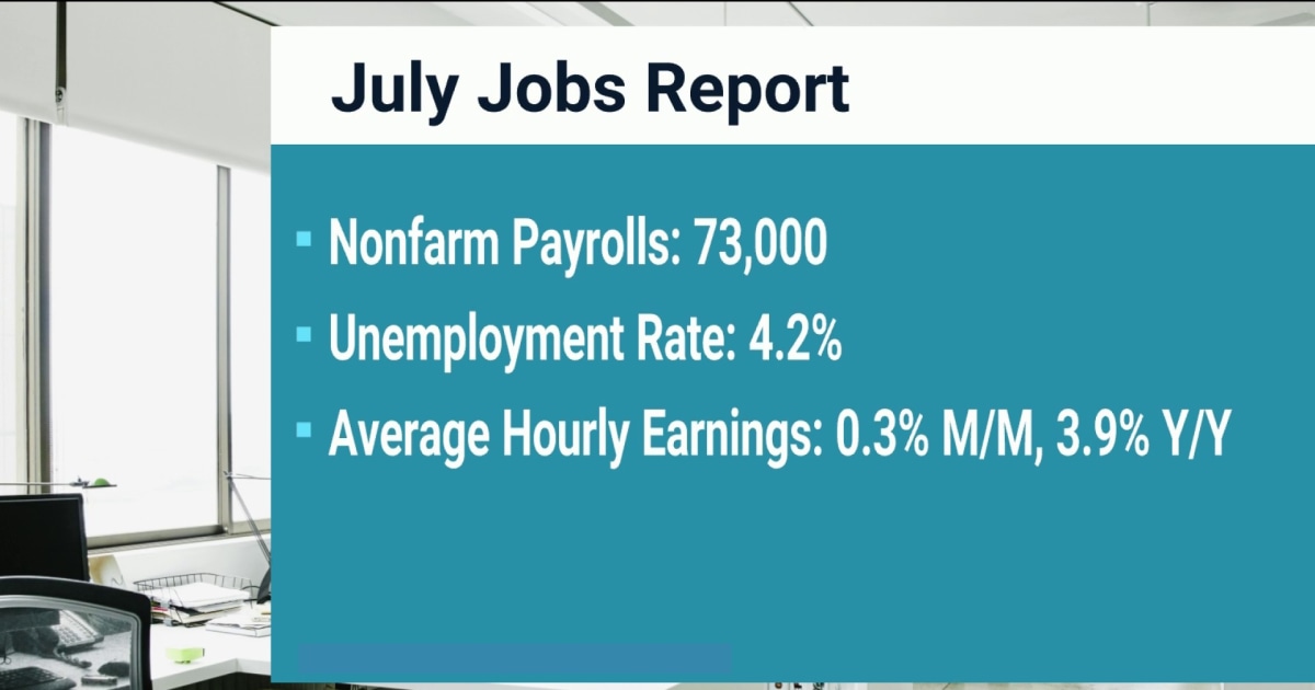 Job market weakens as U.S. adds only 73,000 jobs in July