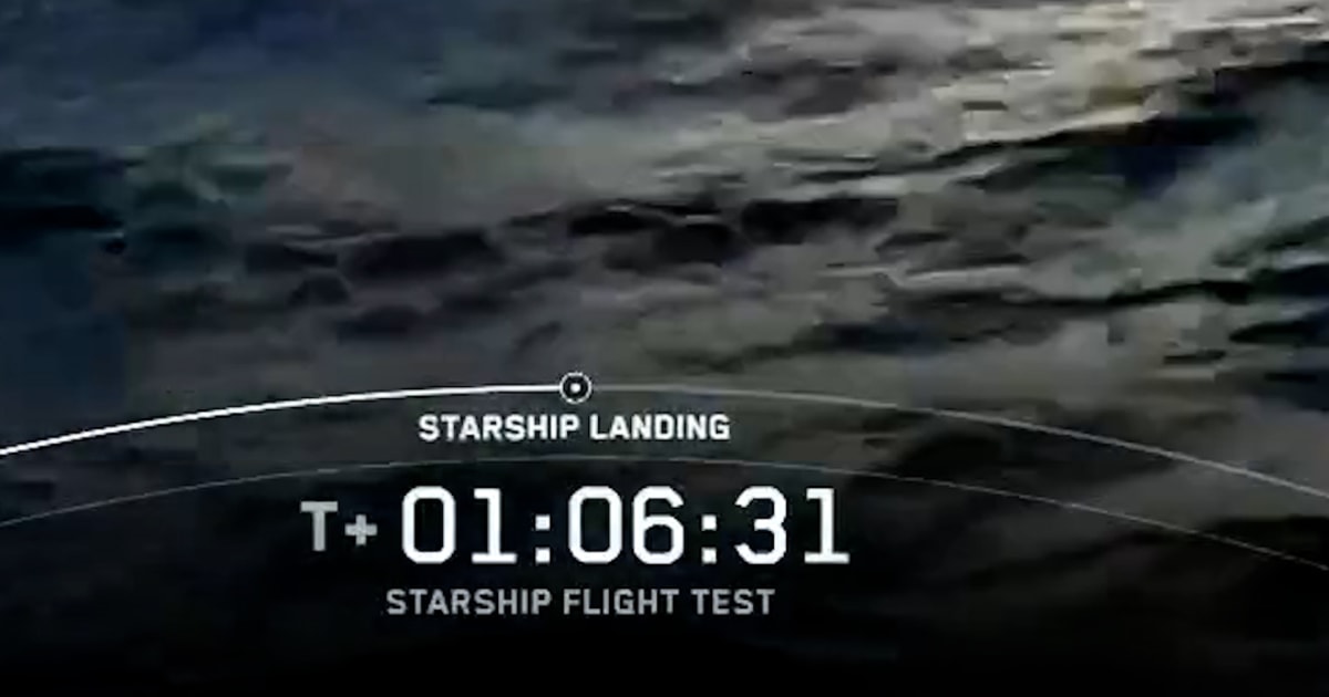 SpaceX Starship lands in Indian Ocean after test flight