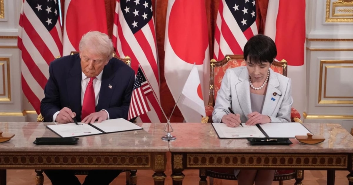 Trump and Japan’s PM sign economic partnerships