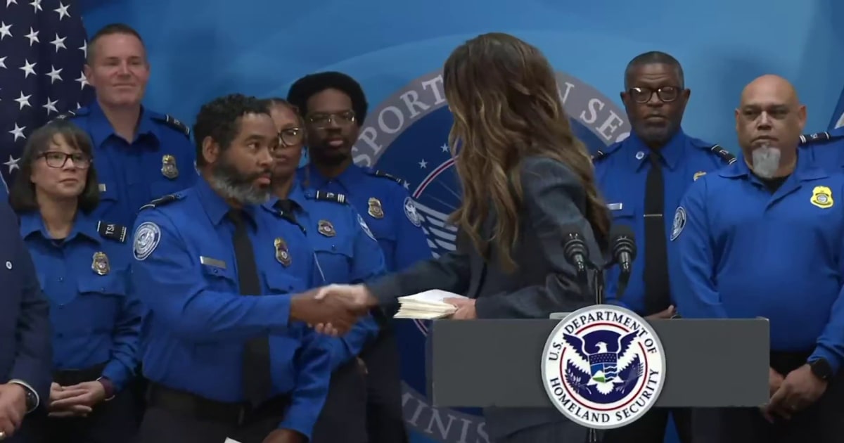 Noem announces bonuses for TSA officers who worked through shutdown without pay