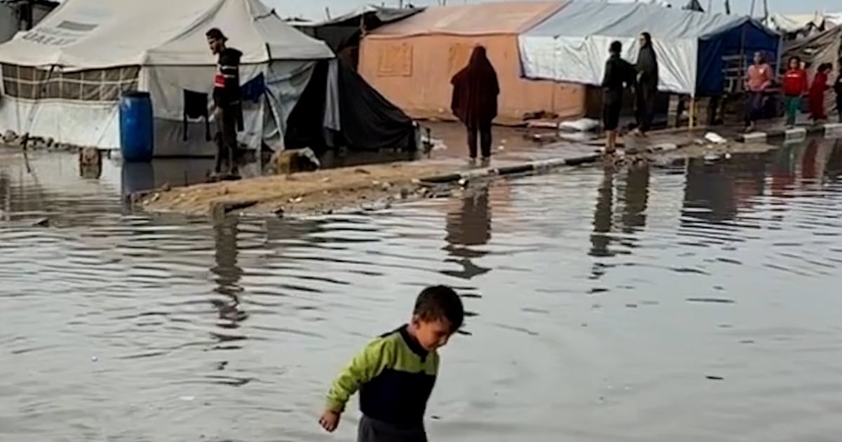 Heavy rains flood displacement camps in Gaza