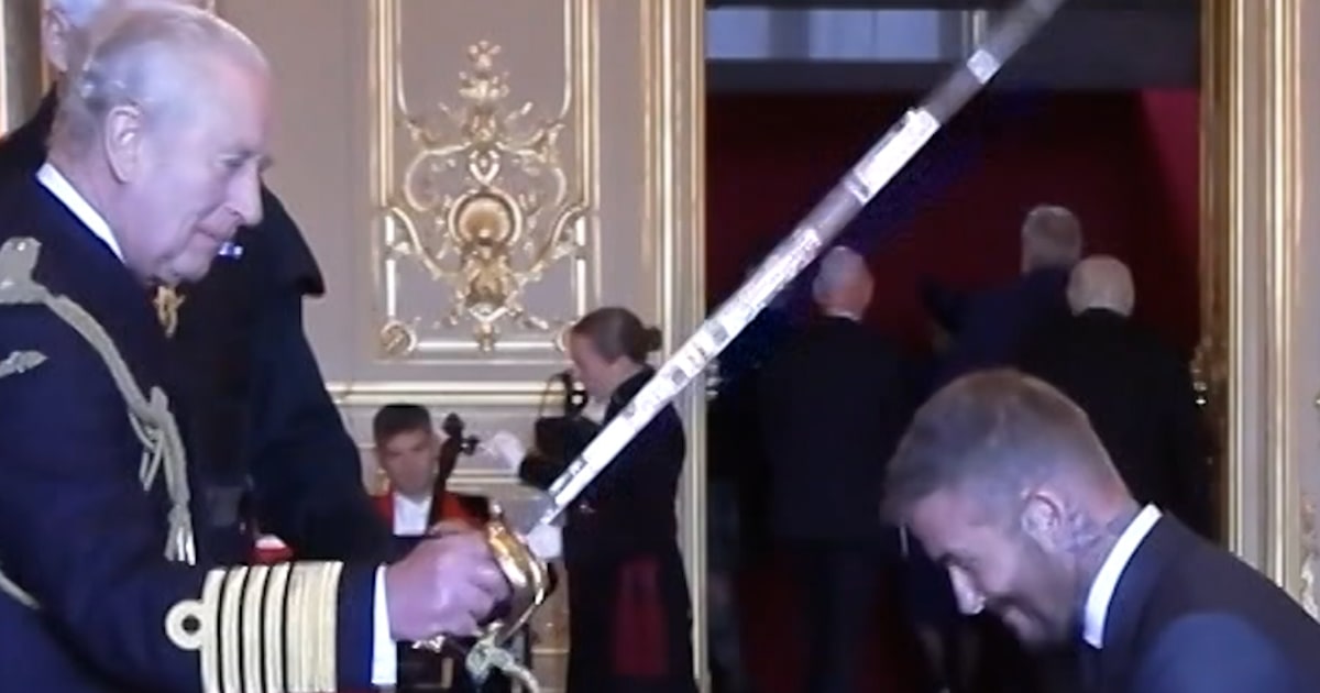 David Beckham knighted by King Charles at Windsor