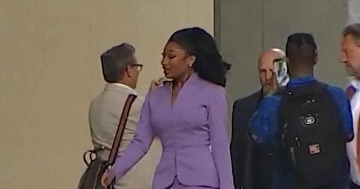 Megan Thee Stallion arrives to testify in courtroom