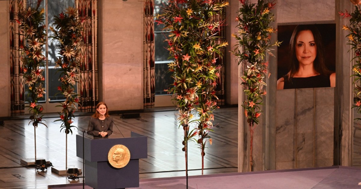 Nobel Peace Prize collected by Maria Corina Machado’s daughter Nobel Peace Prize collected by Maria Corina Machado’s daughter