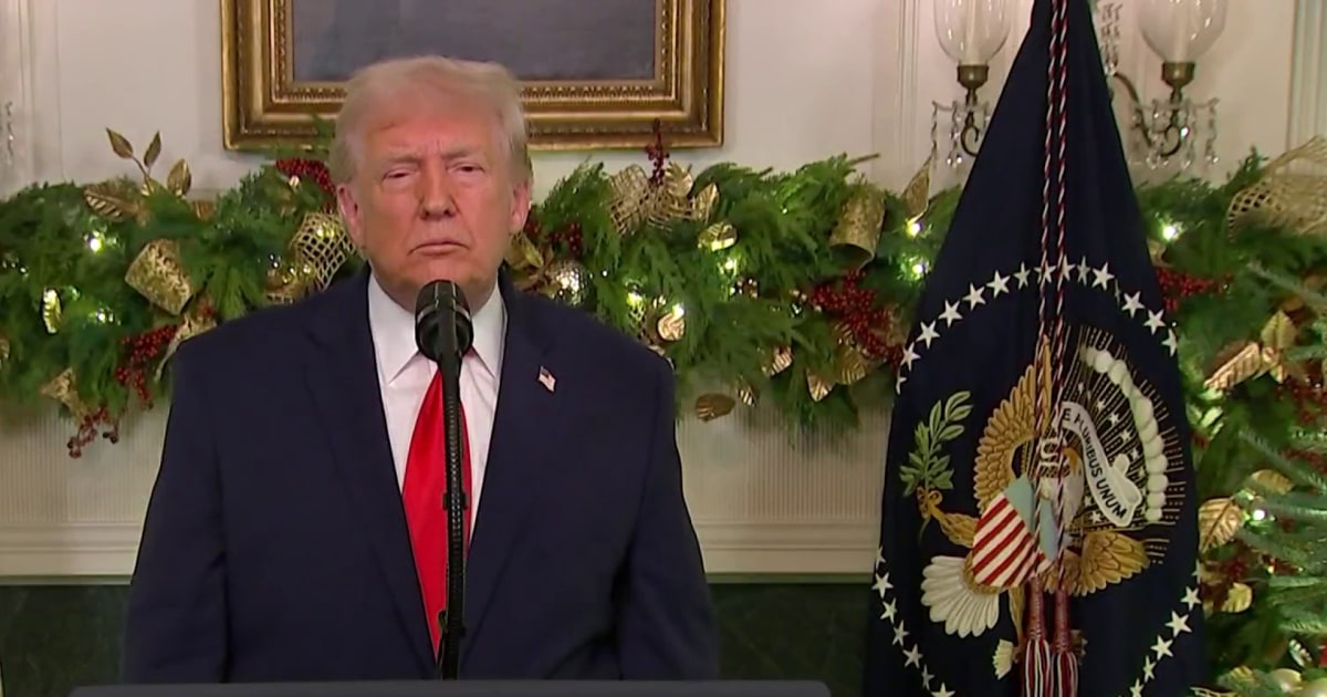 Trump talks lower prices, health care costs, military bonuses in year-end address