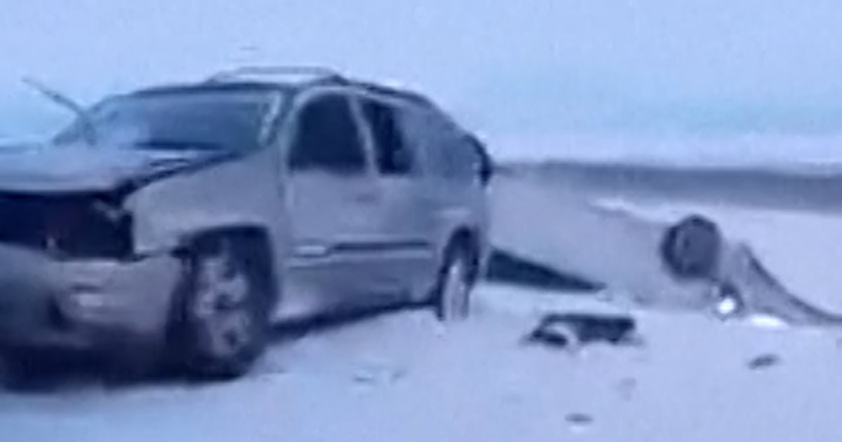 North Dakota highway rollover crash caught on camera