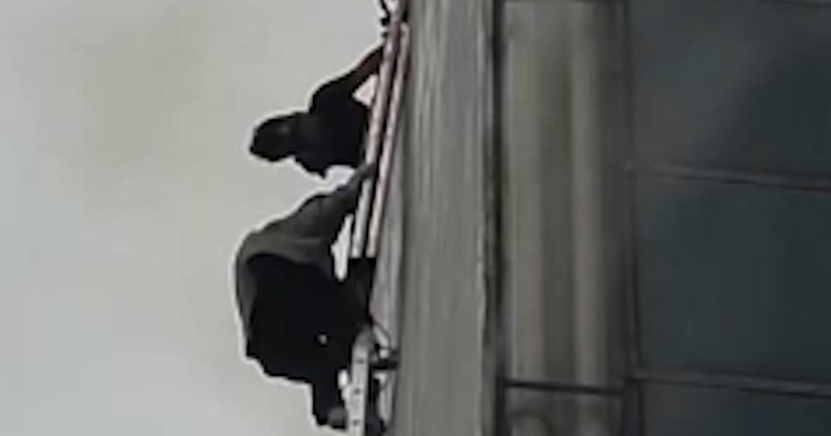 Dozens escape building fire in Indonesia using ladders