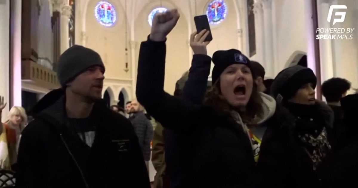 Protesters disrupt church service over pastor who is alleged ICE officer