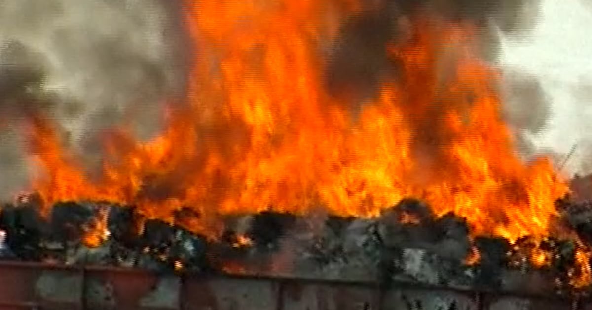 Barge catches fire on Alabama river
