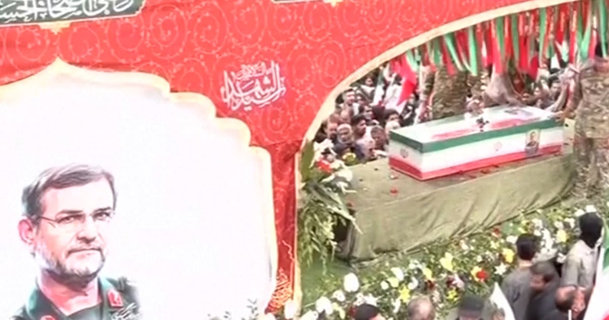 Video from Iranian state media shows funeral procession for IRGC naval chief