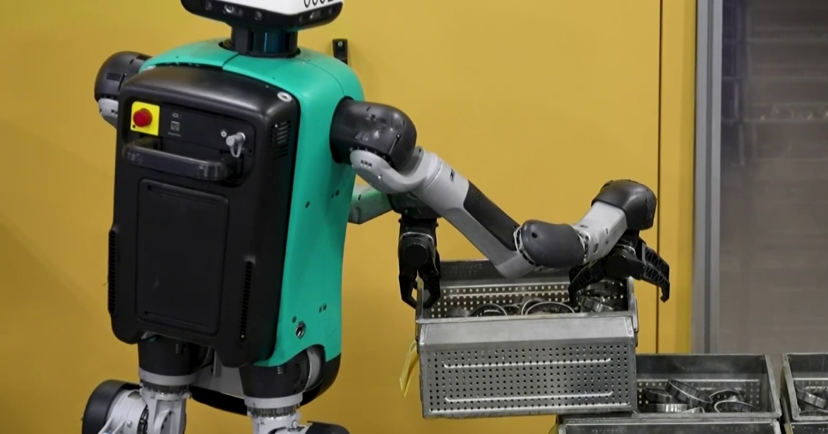 Humanoid robots take over manual job at auto parts plant