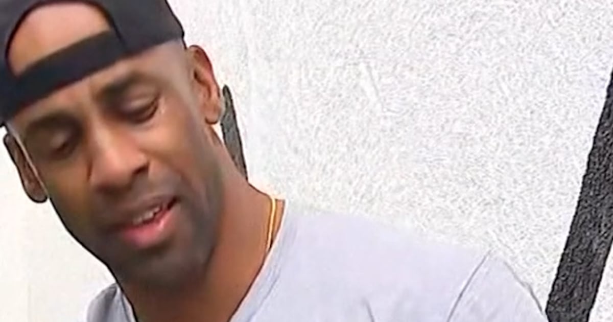 A man is reunited with his dog after it was stolen