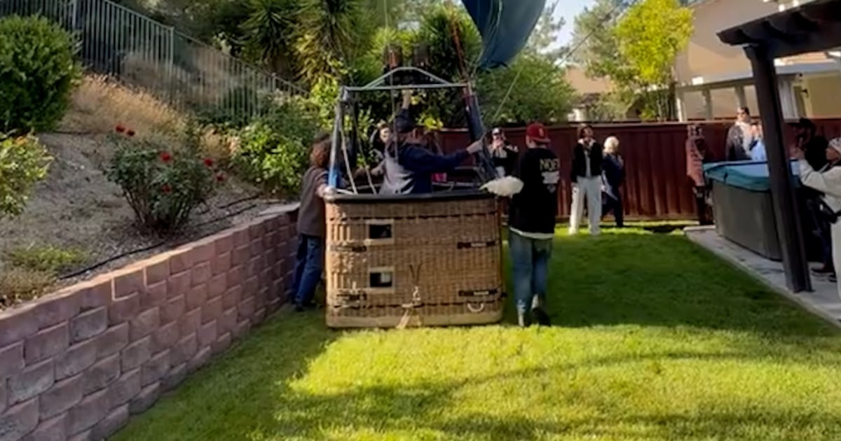 Hot-air balloon makes emergency landing in backyard
