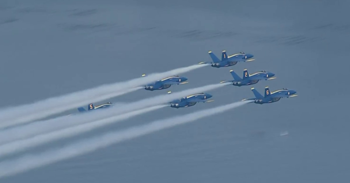 Blue Angels fly over New York Harbor as part of Sail4th 250