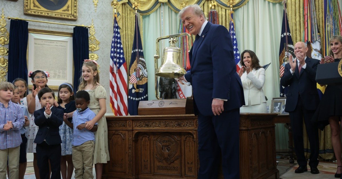 President Trump rings NYSE opening bell from White House to launch Trump Accounts