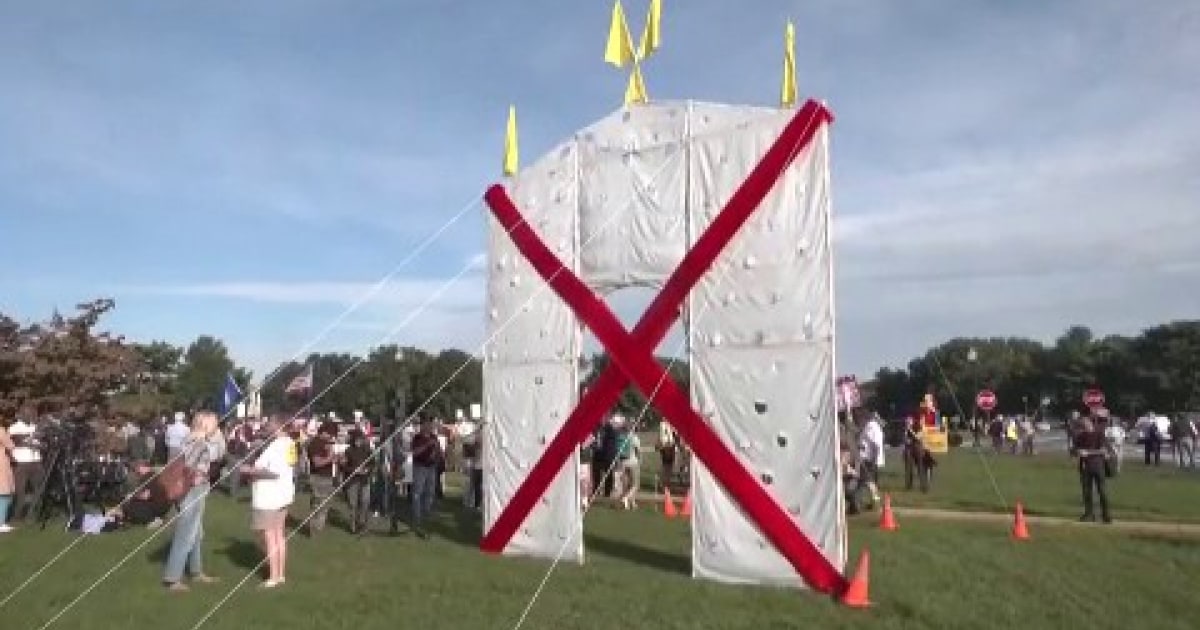 Veterans protest Trump's proposed 250-foot arch near Arlington National Cemetery; Rep. Don Beyer calls it an attempt to honor himself