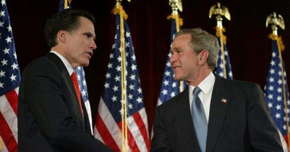 Dubya endorses mitt as elevator door closes