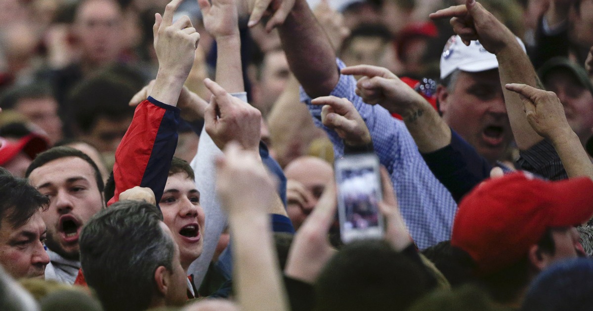 Men brawl at NY Trump rally as candidate complains of 'crooked ...