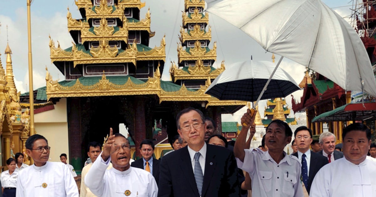 Visiting U.N. chief presses Myanmar on aid