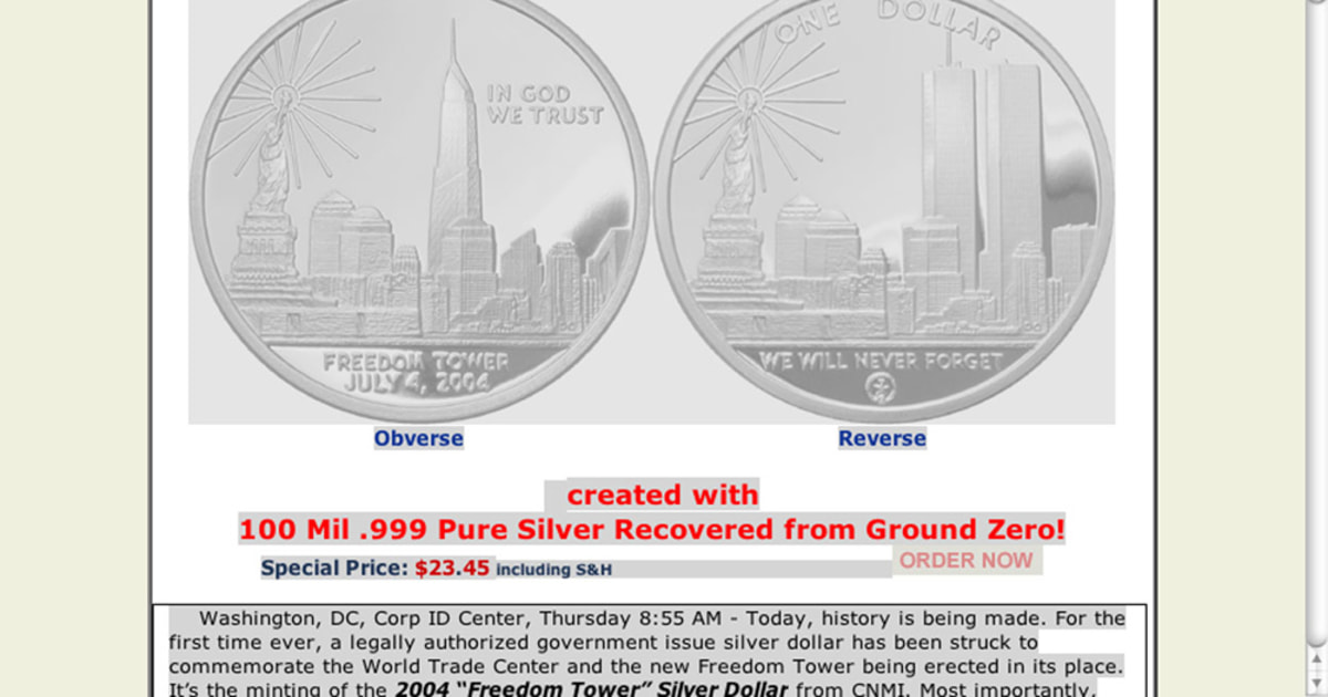 Spitzer halts saleof 9/11 coins he calls fraud