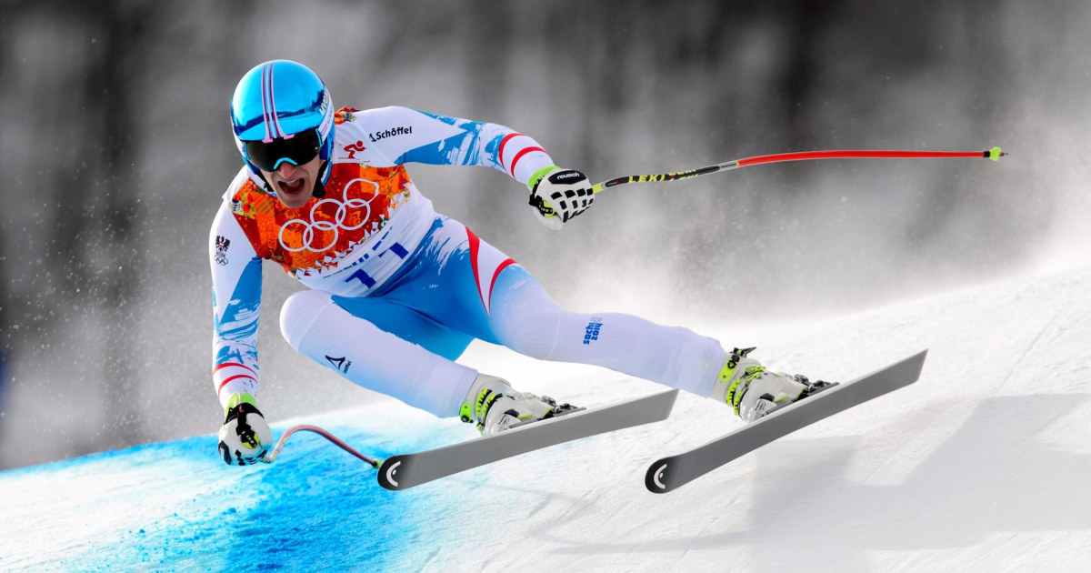 Alpine Skier Goes Airborne to Fetch Gold Medal