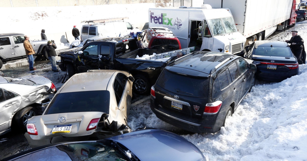 Storm's Aftermath Monster 100Car Crash Clogs Pennsylvania Highway