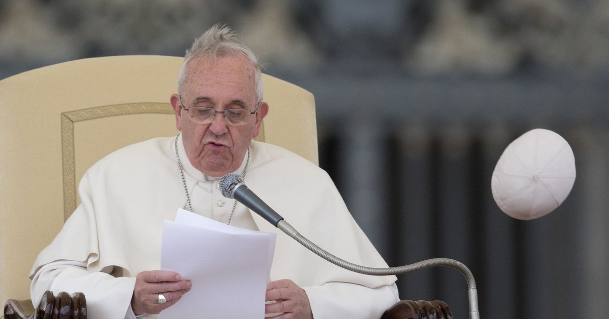 Pope Francis Loses His Cap to a Gust of Wind